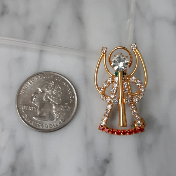 Angel Pin with Rhinestones - Picture 3 of 3